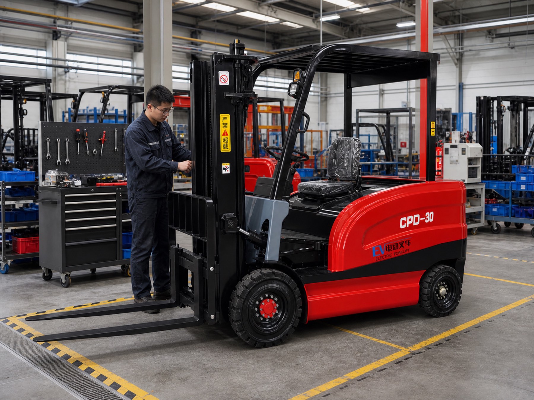 CPD-30 forklift assembly and commissioning