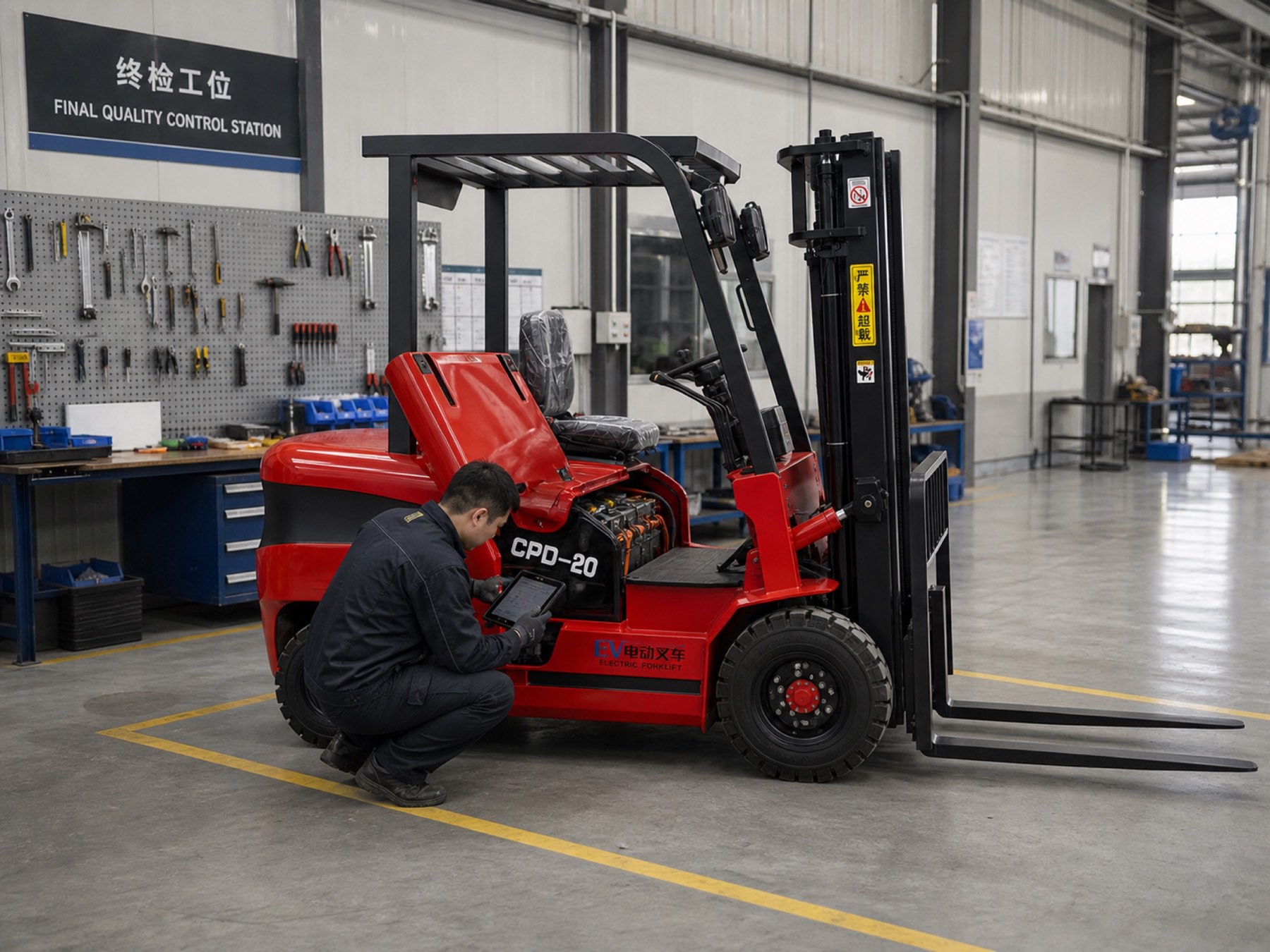 CPD-20 forklift final quality inspection